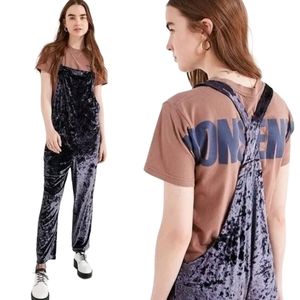 Urban Outfitters Velvet Overalls Blue XS